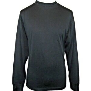 Men's Ease Brand Cotton/Poly/Modal Crewneck LS Black Golf Polo Shirt sz XL